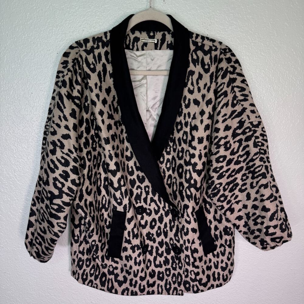 Loeffler Randall Jacket Womens 8 Leopard Print Blazer Office Preppy Chic Classic